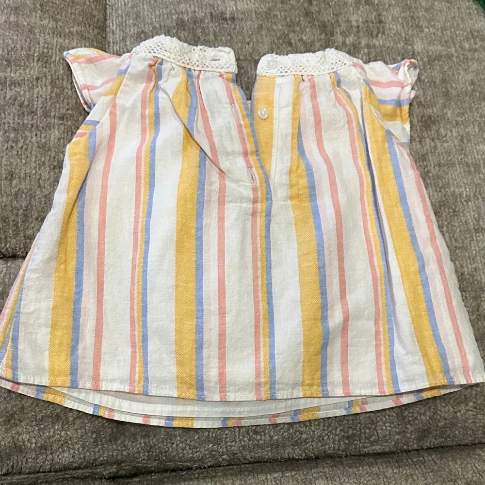 Janie and Jack Baby Girl Striped Top Bloomers Set 6-12M EUC